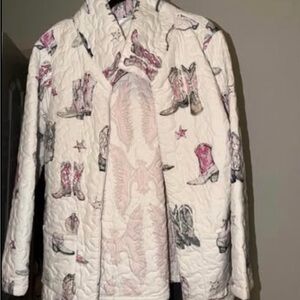 Women's Quilted Jacket with Western Print